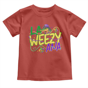 Mardi Gras Toddler T Shirt La Weezy Ana Hip Hop Aligator Louisiana TS09 Red Print Your Wear