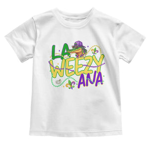 Mardi Gras Toddler T Shirt La Weezy Ana Hip Hop Aligator Louisiana TS09 White Print Your Wear