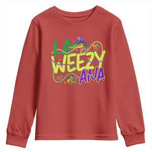 Mardi Gras Youth Sweatshirt La Weezy Ana Hip Hop Aligator Louisiana TS09 Red Print Your Wear