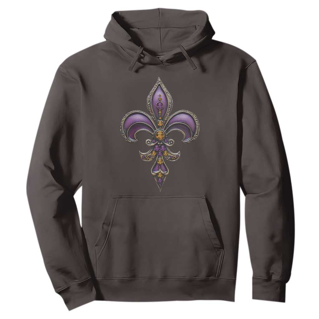 Louisiana Aesthetic Fleur De Lis Hoodie TS09 Dark Chocolate Print Your Wear