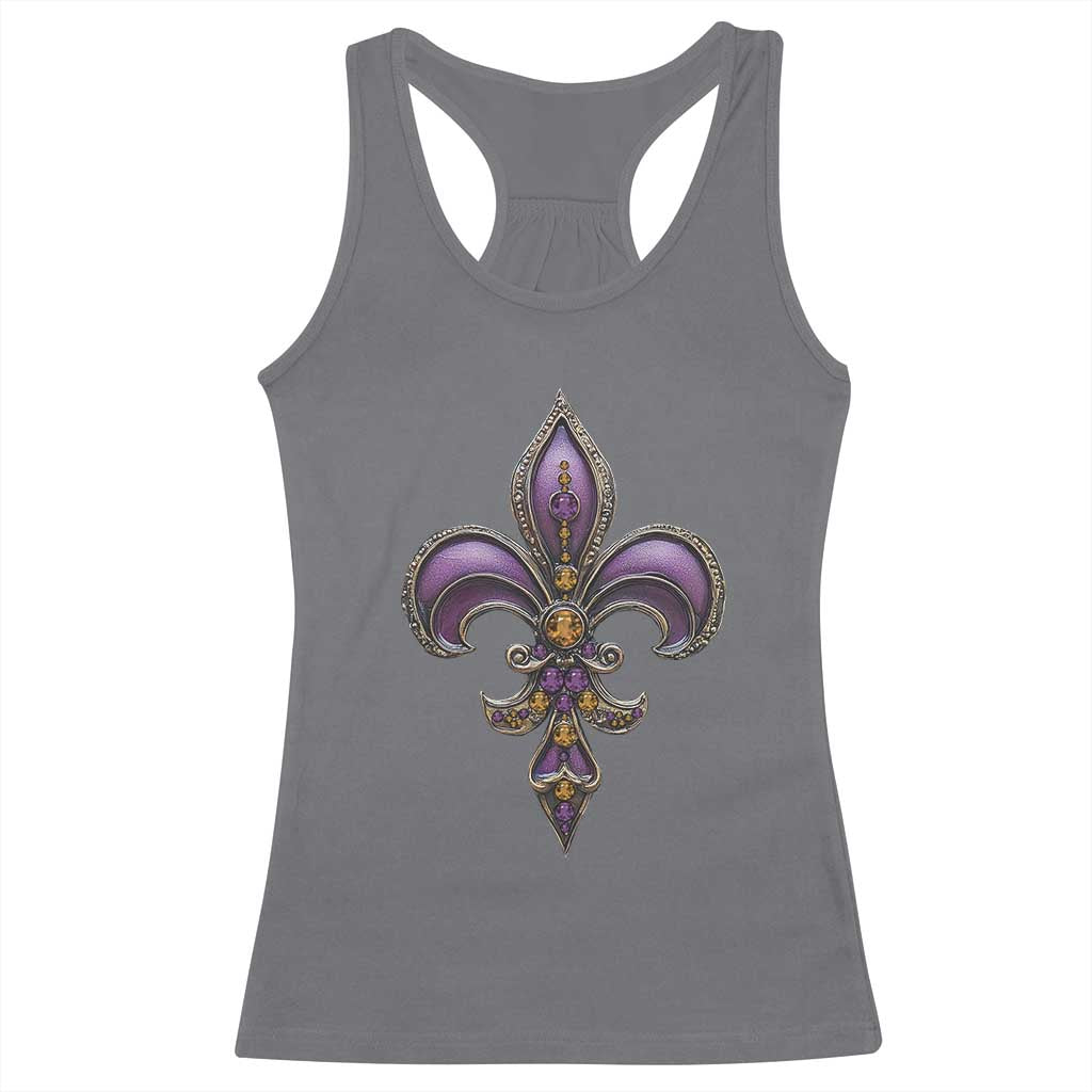 Louisiana Aesthetic Fleur De Lis Racerback Tank Top TS09 Charcoal Print Your Wear