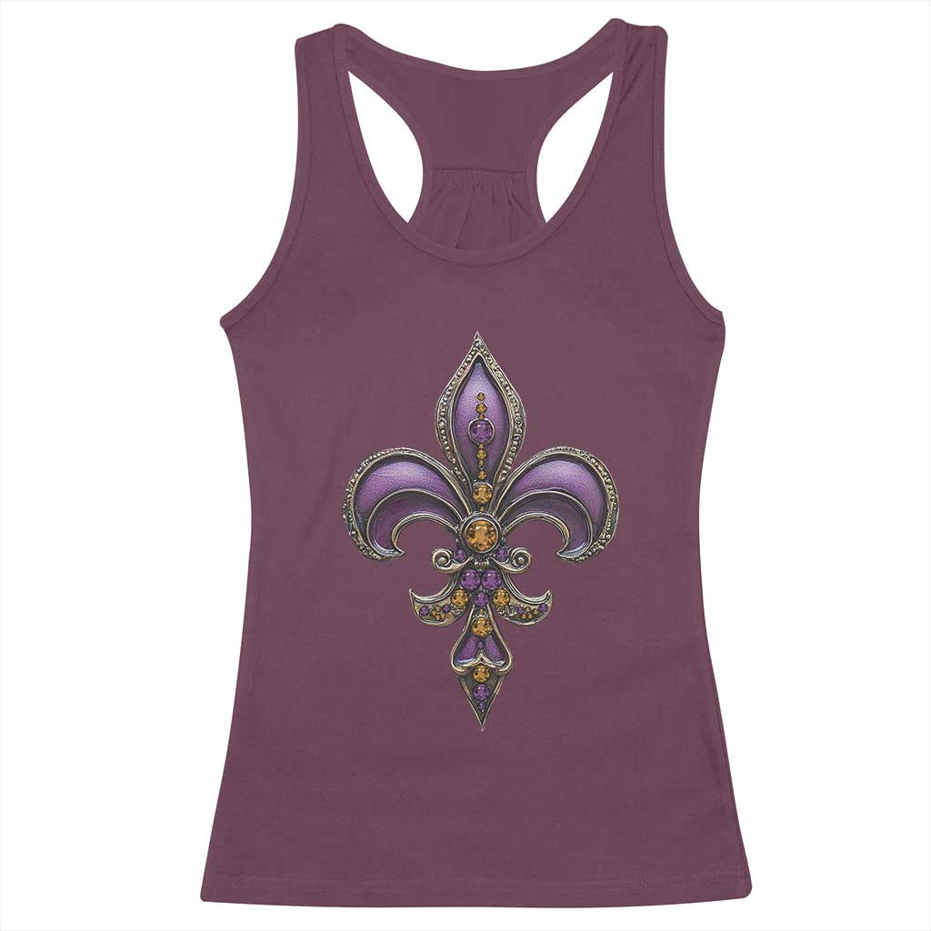 Louisiana Aesthetic Fleur De Lis Racerback Tank Top TS09 Maroon Print Your Wear