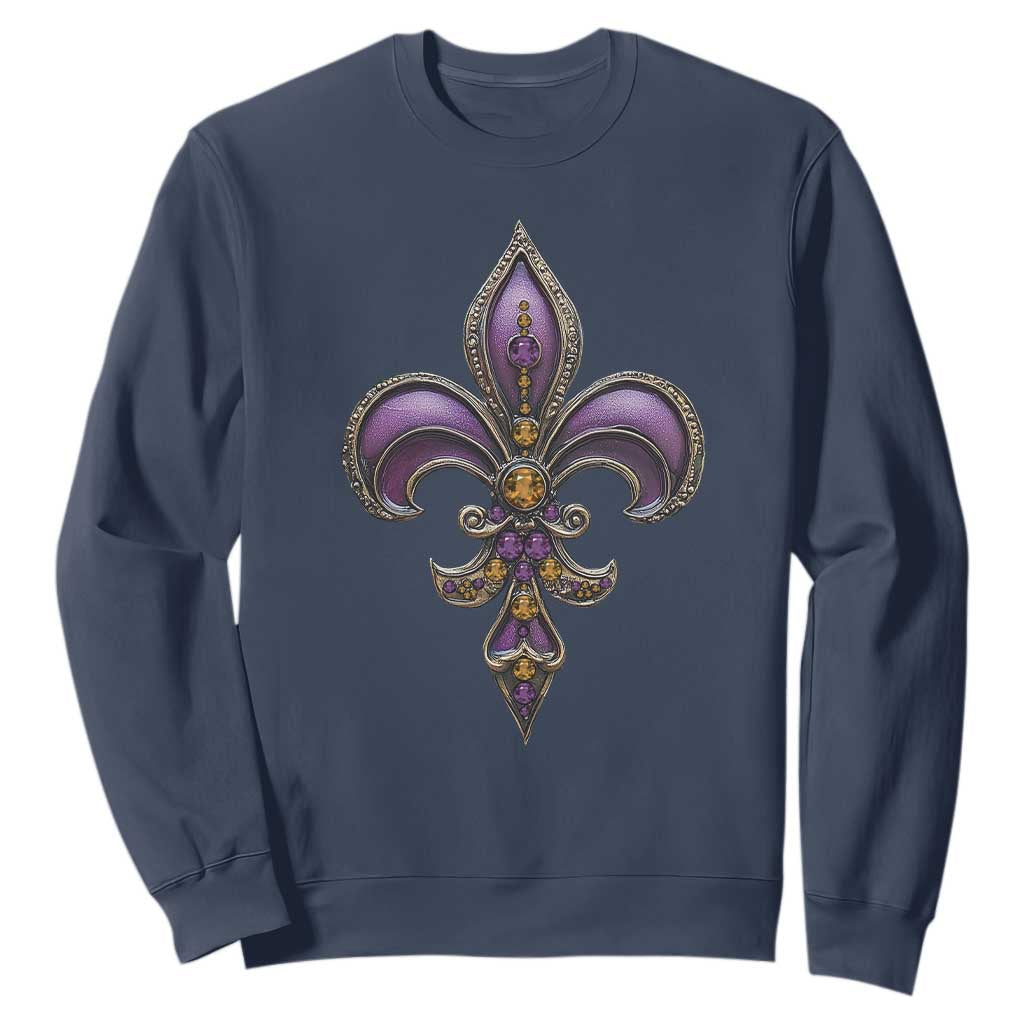 Louisiana Aesthetic Fleur De Lis Sweatshirt TS09 Navy Print Your Wear