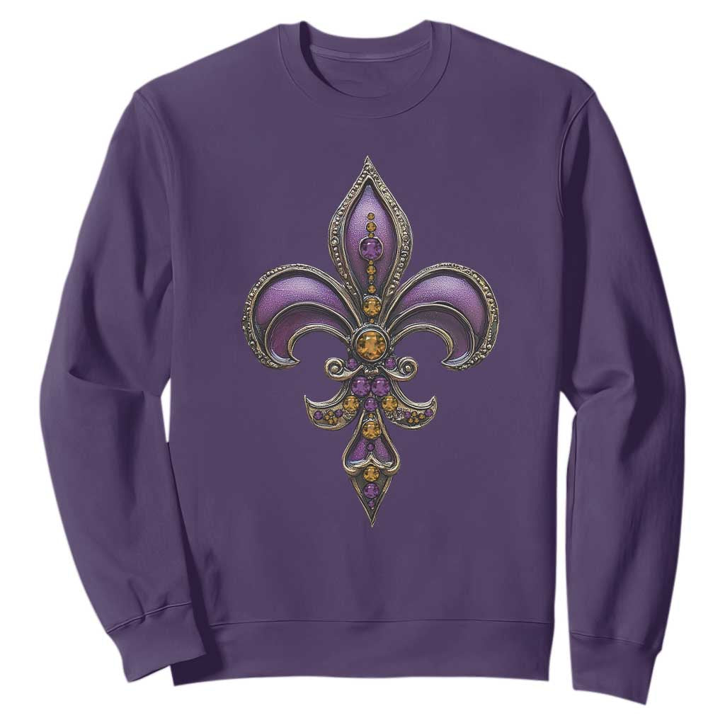 Louisiana Aesthetic Fleur De Lis Sweatshirt TS09 Purple Print Your Wear