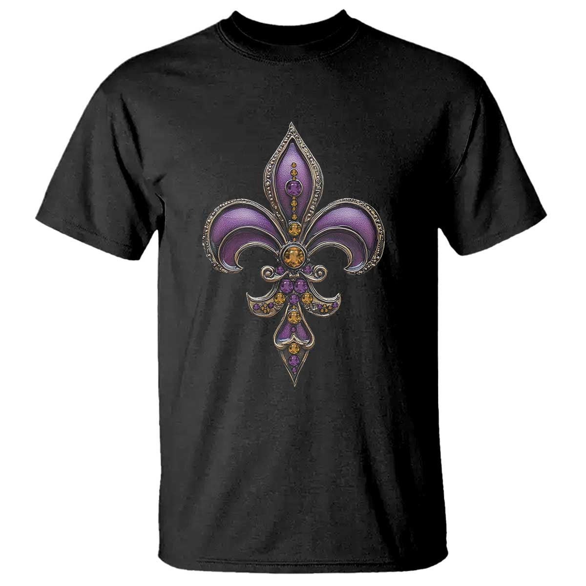 Louisiana Aesthetic Fleur De Lis T Shirt TS09 Black Print Your Wear