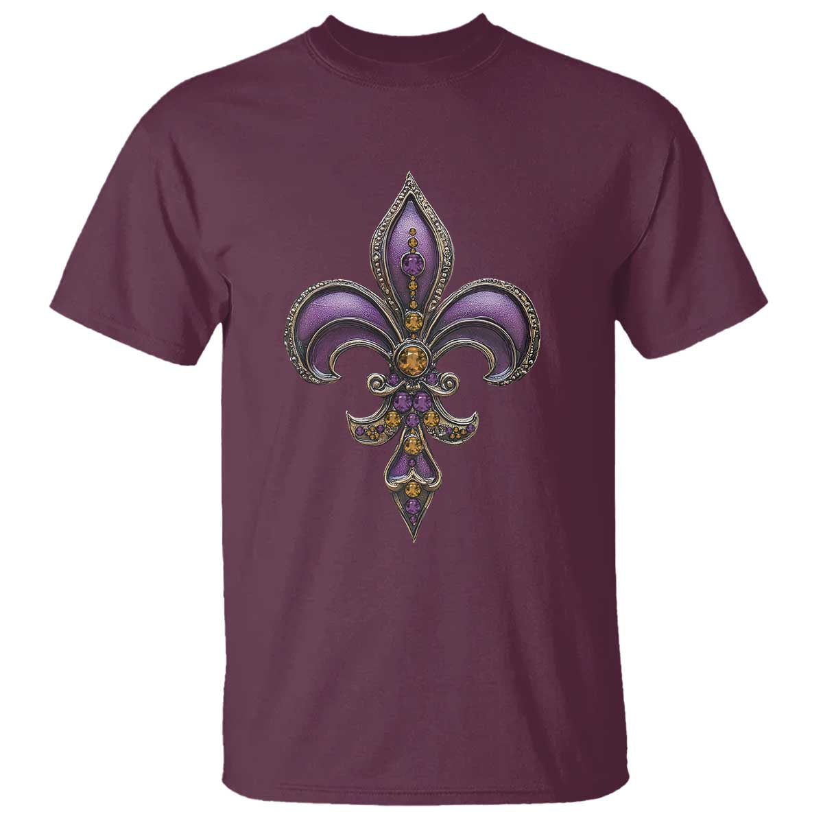 Louisiana Aesthetic Fleur De Lis T Shirt TS09 Maroon Print Your Wear