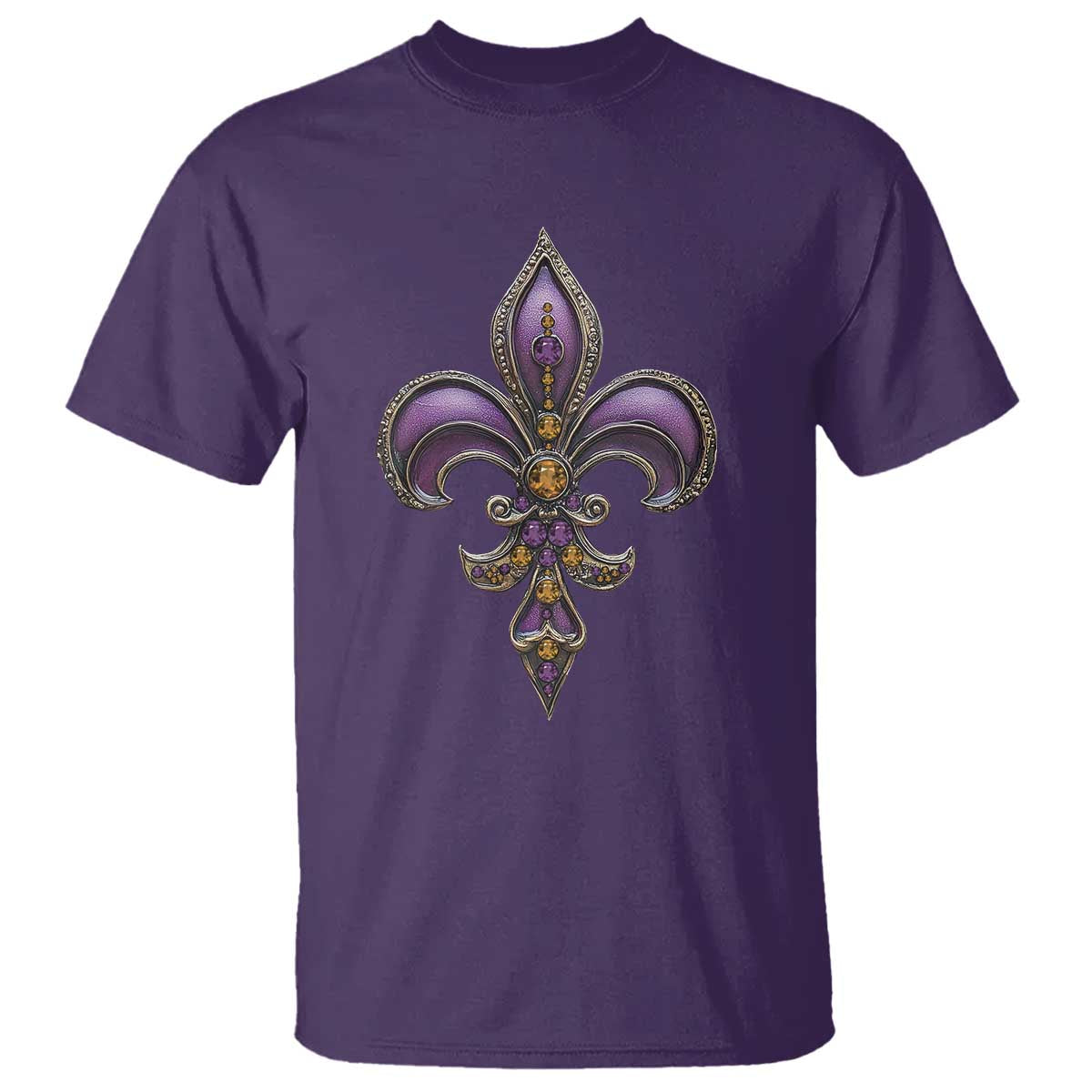 Louisiana Aesthetic Fleur De Lis T Shirt TS09 Purple Print Your Wear