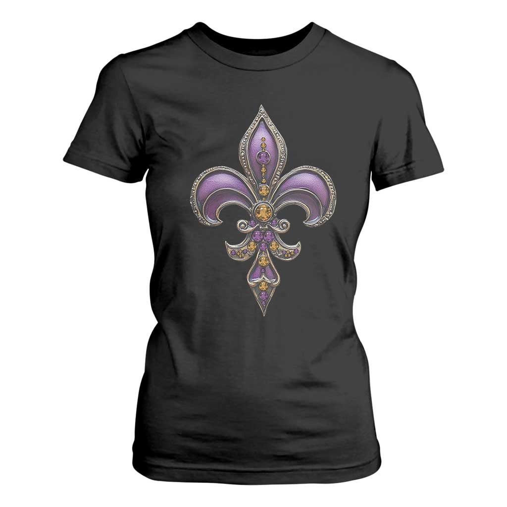 Louisiana Aesthetic Fleur De Lis T Shirt For Women TS09 Black Print Your Wear