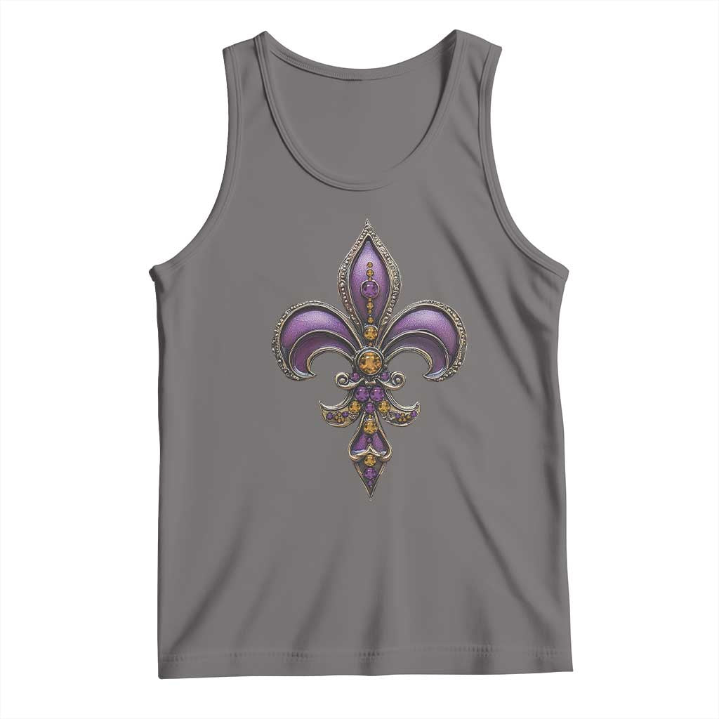 Louisiana Aesthetic Fleur De Lis Tank Top TS09 Deep Heather Print Your Wear