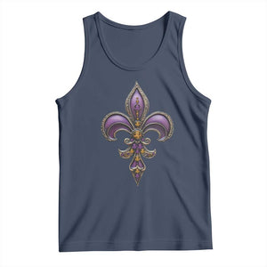 Louisiana Aesthetic Fleur De Lis Tank Top TS09 Navy Print Your Wear