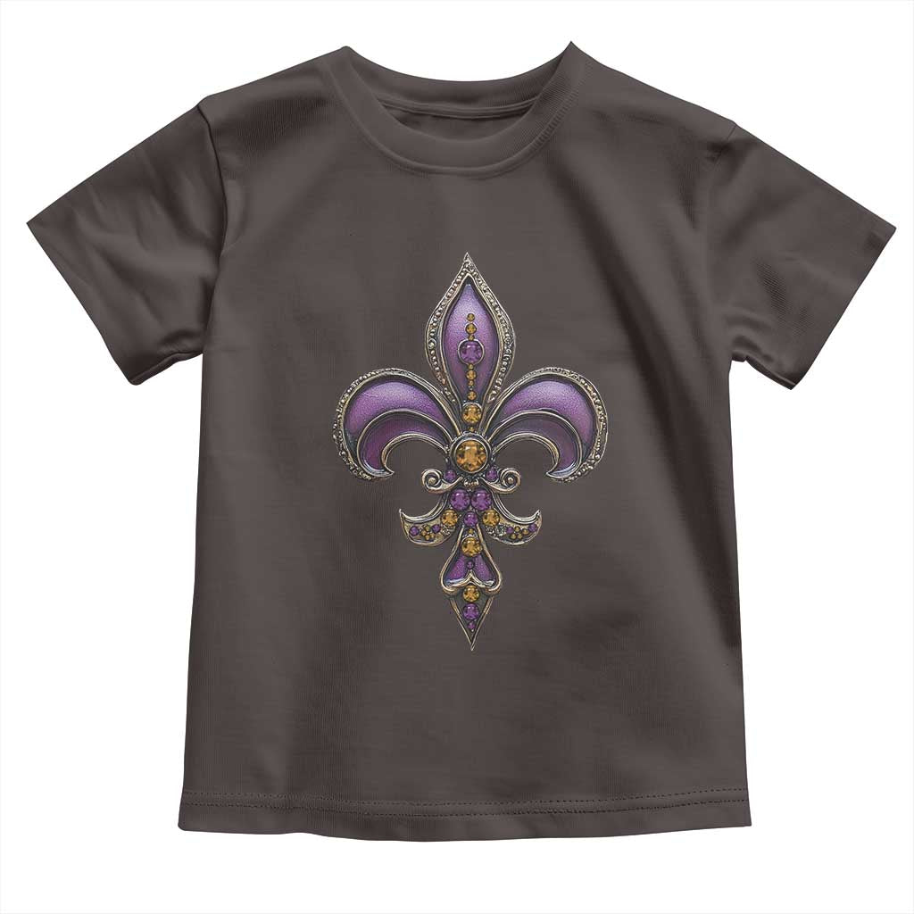 Louisiana Aesthetic Fleur De Lis Toddler T Shirt TS09 Dark Chocolate Print Your Wear