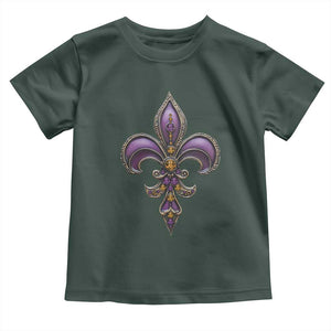 Louisiana Aesthetic Fleur De Lis Toddler T Shirt TS09 Dark Forest Green Print Your Wear