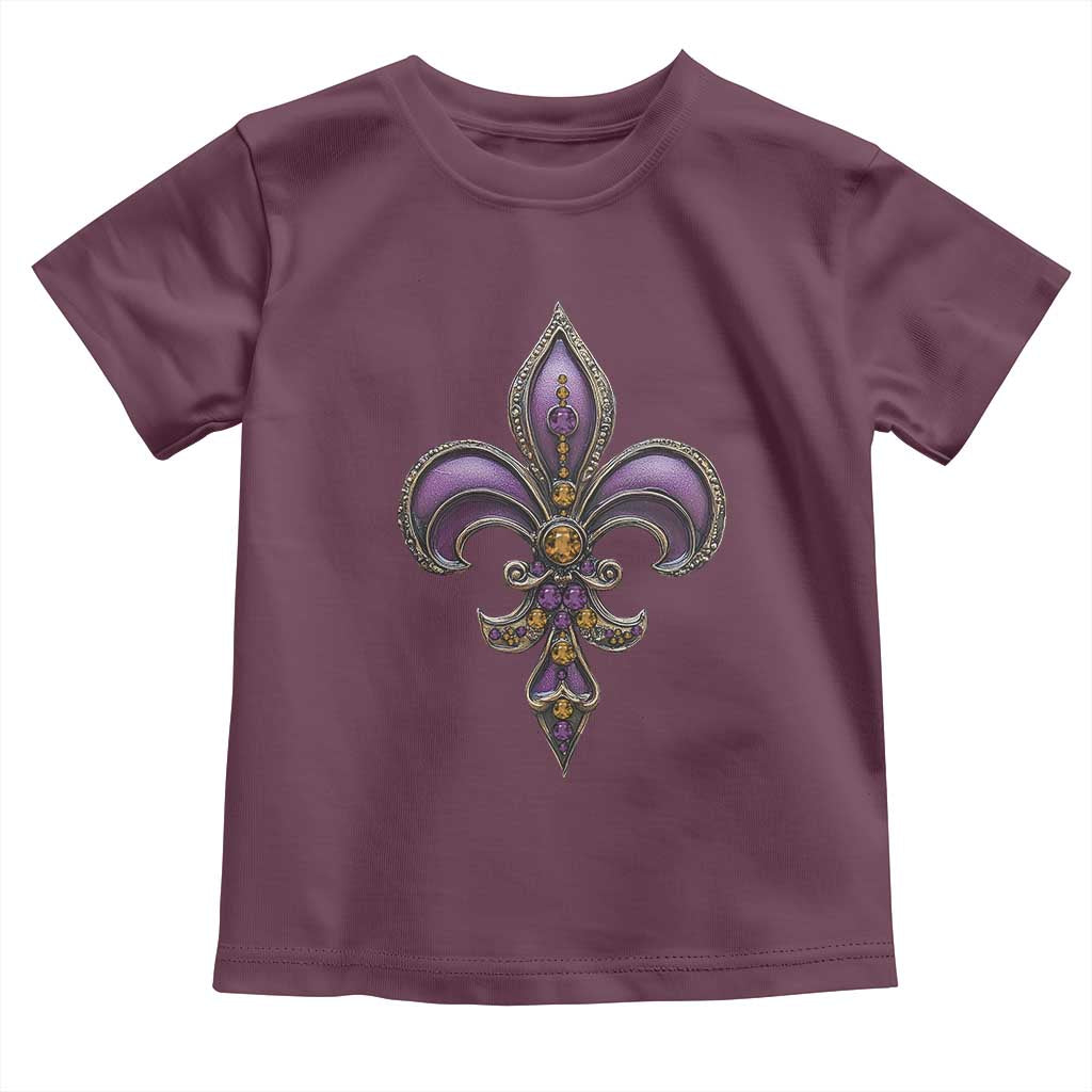 Louisiana Aesthetic Fleur De Lis Toddler T Shirt TS09 Maroon Print Your Wear