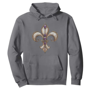 Aesthetic Fleur De Lis Hoodie TS09 Charcoal Print Your Wear