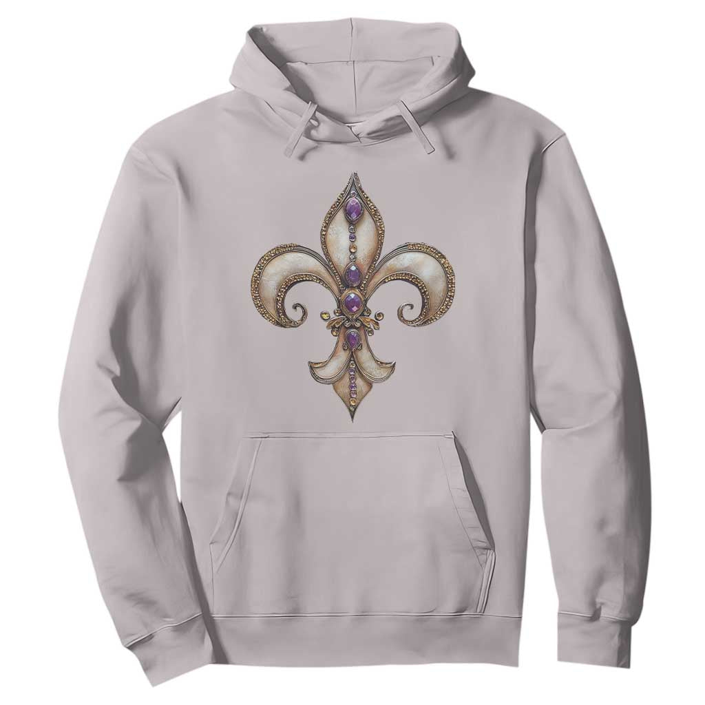 Aesthetic Fleur De Lis Hoodie TS09 Ice Gray Print Your Wear