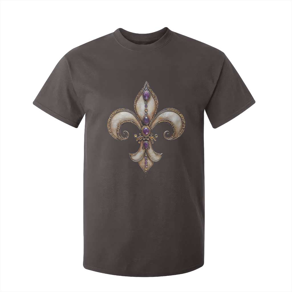 Aesthetic Fleur De Lis T Shirt For Kid TS09 Dark Chocolate Print Your Wear