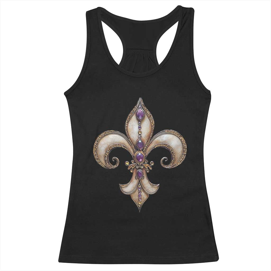Aesthetic Fleur De Lis Racerback Tank Top TS09 Black Print Your Wear