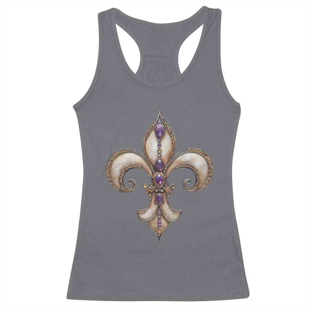 Aesthetic Fleur De Lis Racerback Tank Top TS09 Charcoal Print Your Wear