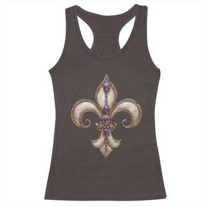 Aesthetic Fleur De Lis Racerback Tank Top TS09 Dark Chocolate Print Your Wear
