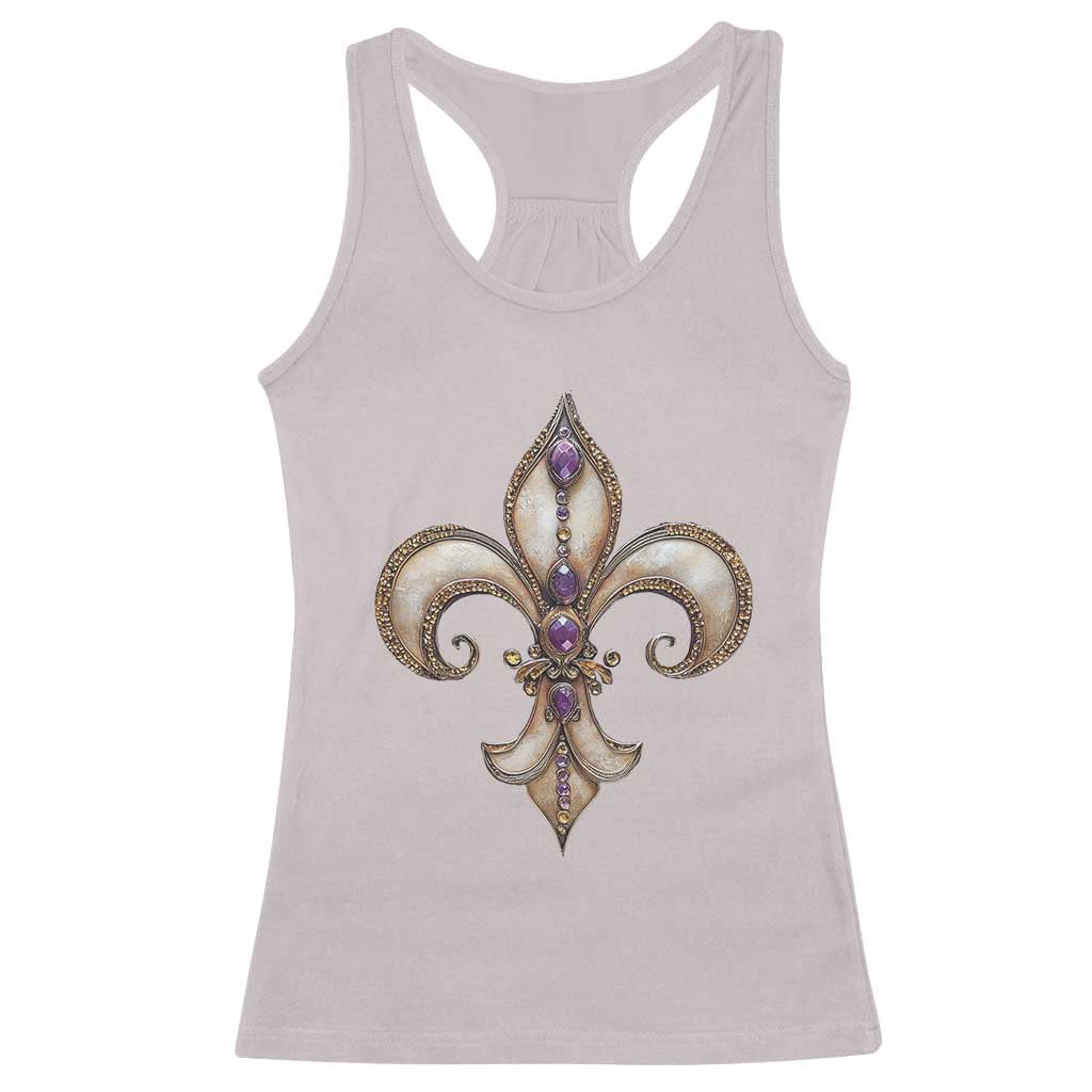 Aesthetic Fleur De Lis Racerback Tank Top TS09 Ice Gray Print Your Wear