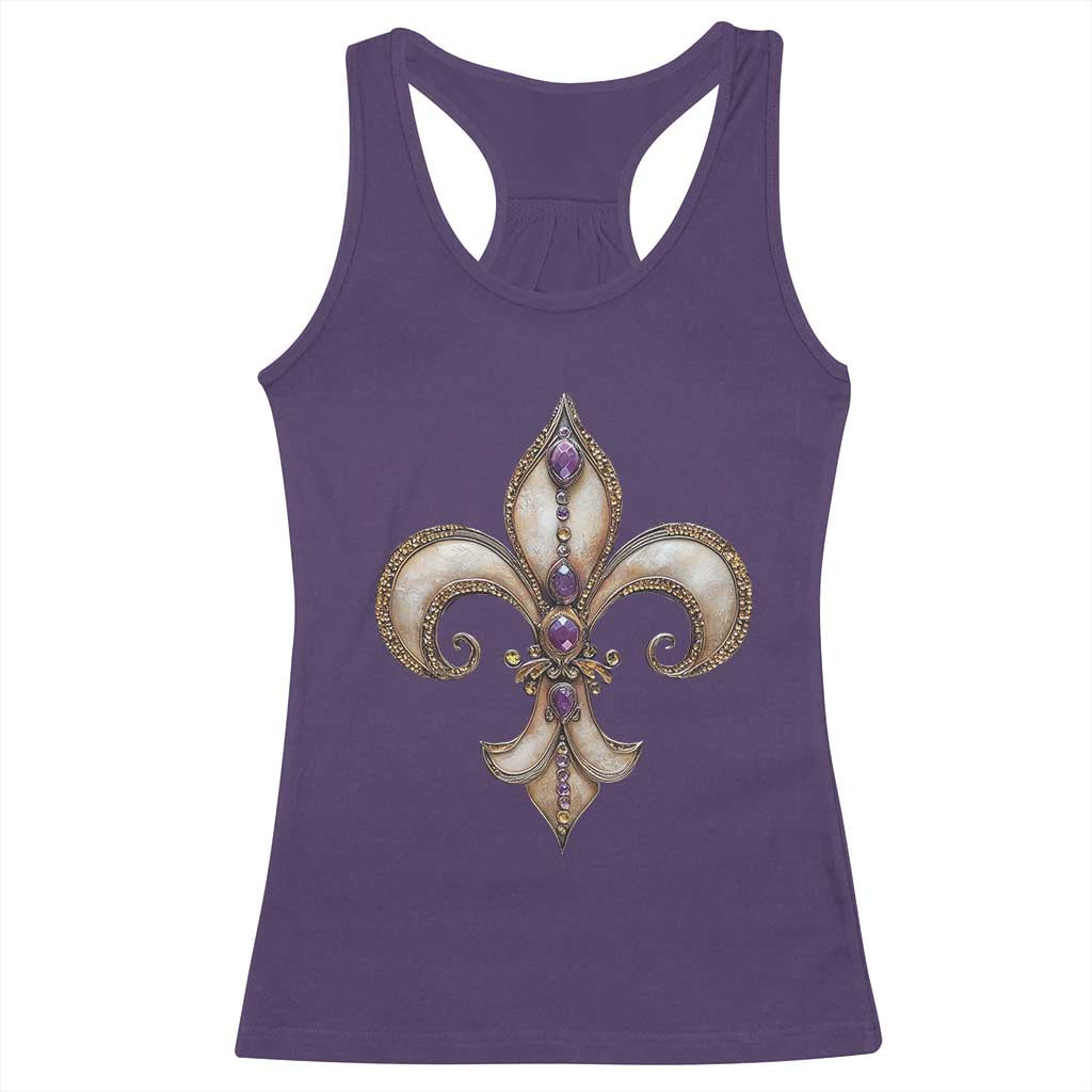 Aesthetic Fleur De Lis Racerback Tank Top TS09 Purple Print Your Wear