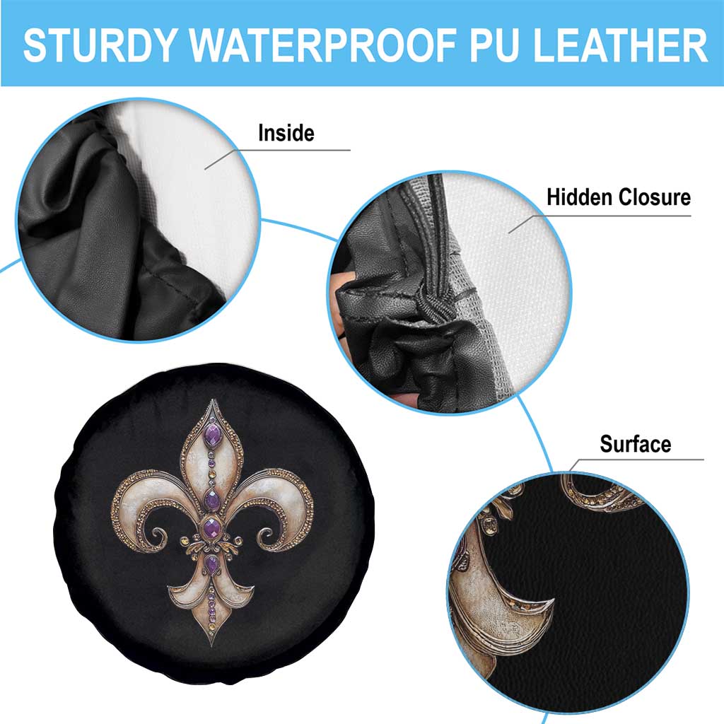 Aesthetic Fleur De Lis Spare Tire Cover TS09 Print Your Wear