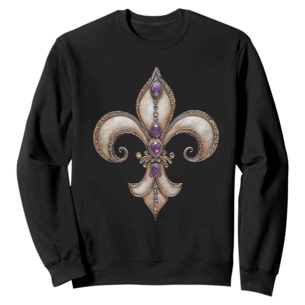 Aesthetic Fleur De Lis Sweatshirt TS09 Black Print Your Wear