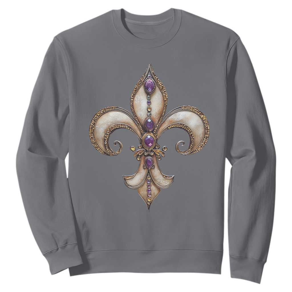 Aesthetic Fleur De Lis Sweatshirt TS09 Charcoal Print Your Wear