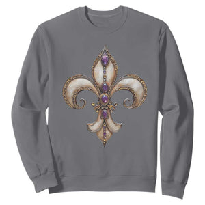 Aesthetic Fleur De Lis Sweatshirt TS09 Charcoal Print Your Wear
