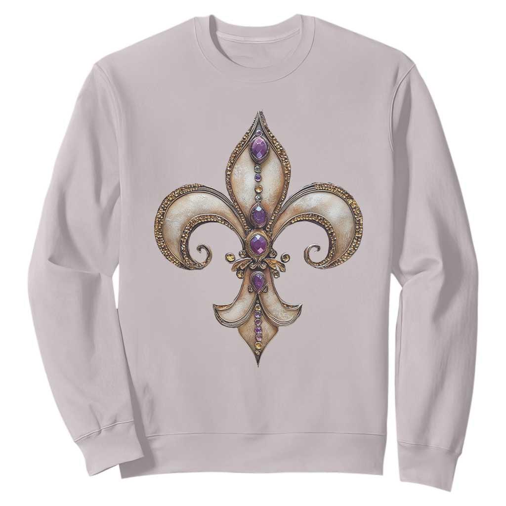 Aesthetic Fleur De Lis Sweatshirt TS09 Ice Gray Print Your Wear