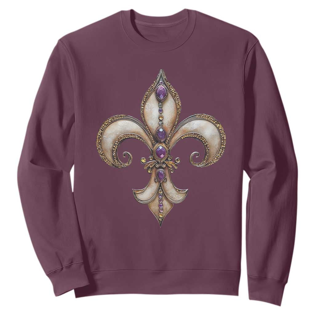 Aesthetic Fleur De Lis Sweatshirt TS09 Maroon Print Your Wear
