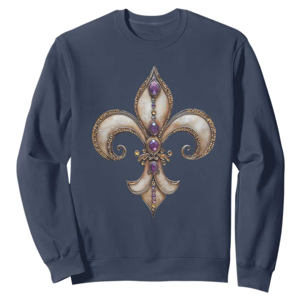 Aesthetic Fleur De Lis Sweatshirt TS09 Navy Print Your Wear