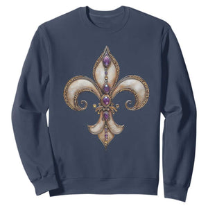 Aesthetic Fleur De Lis Sweatshirt TS09 Navy Print Your Wear