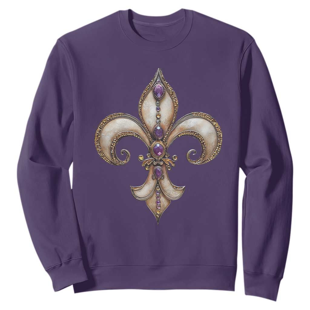 Aesthetic Fleur De Lis Sweatshirt TS09 Purple Print Your Wear