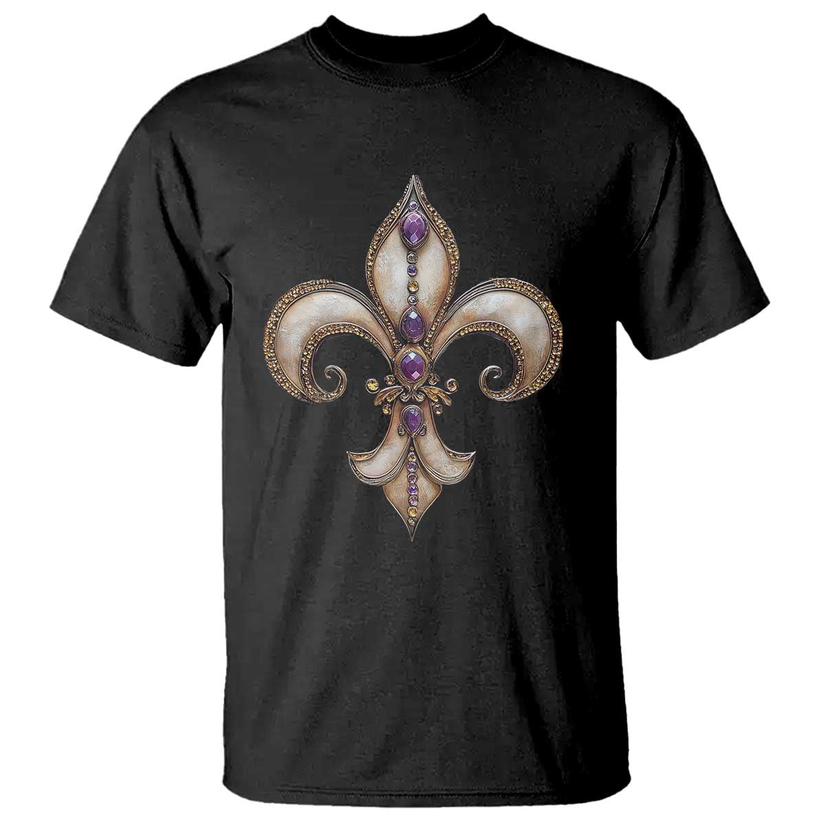 Aesthetic Fleur De Lis T Shirt TS09 Black Print Your Wear
