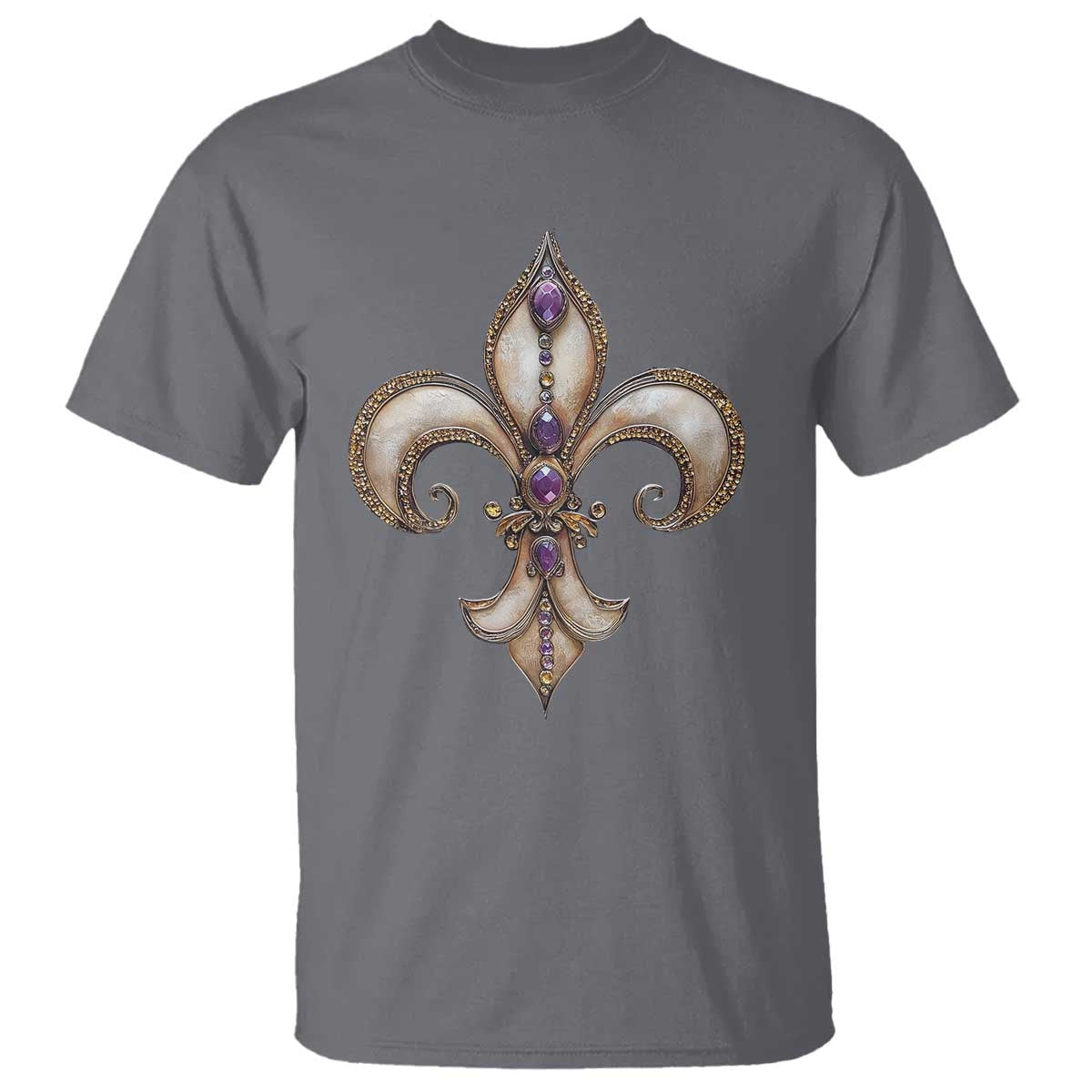 Aesthetic Fleur De Lis T Shirt TS09 Charcoal Print Your Wear