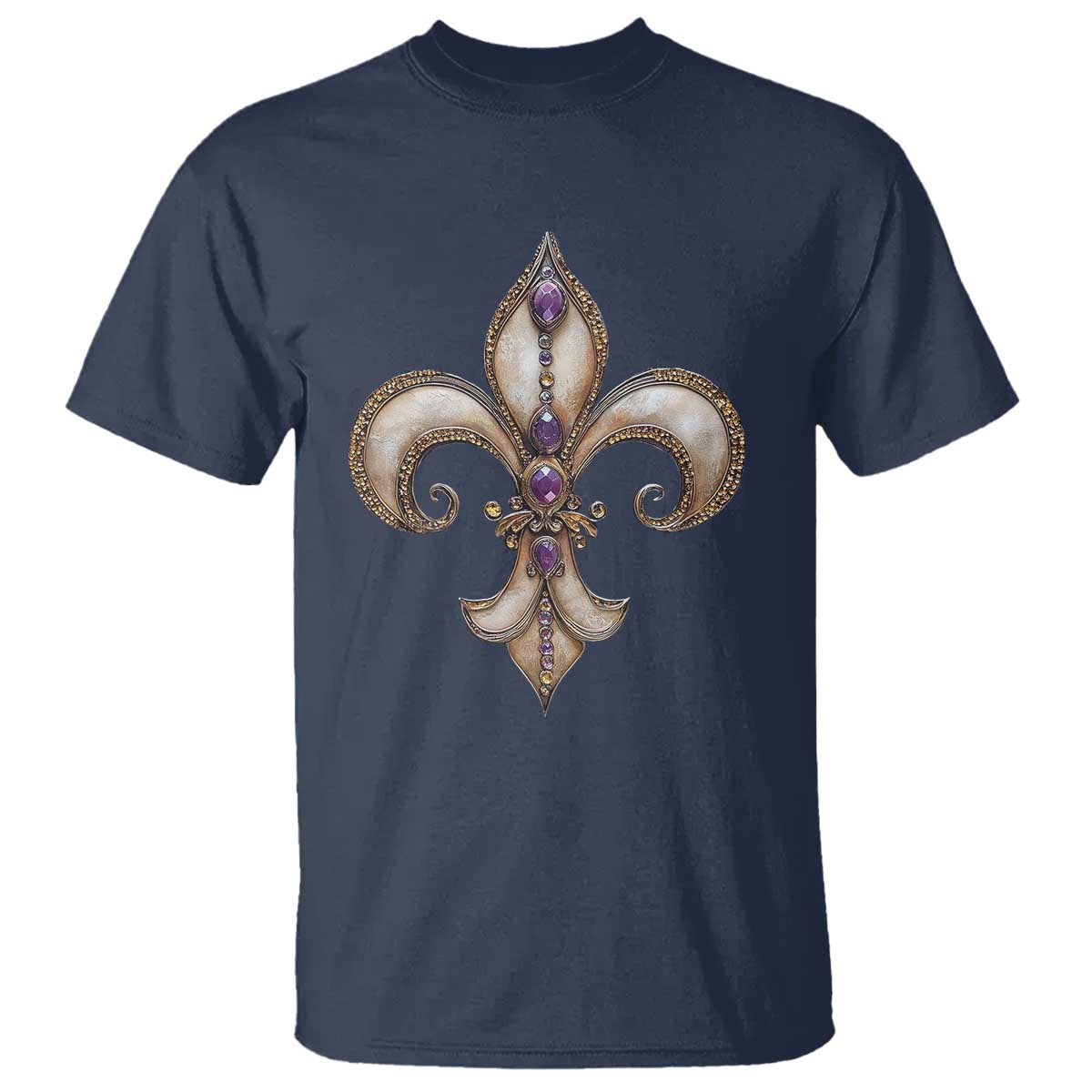 Aesthetic Fleur De Lis T Shirt TS09 Navy Print Your Wear
