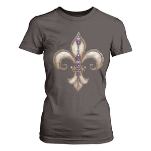 Aesthetic Fleur De Lis T Shirt For Women TS09 Dark Chocolate Print Your Wear