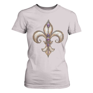 Aesthetic Fleur De Lis T Shirt For Women TS09 Ice Gray Print Your Wear