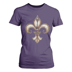 Aesthetic Fleur De Lis T Shirt For Women TS09 Purple Print Your Wear