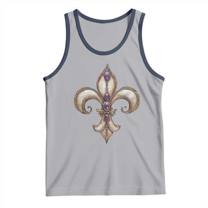 Aesthetic Fleur De Lis Tank Top TS09 Athletic Heather Navy Print Your Wear