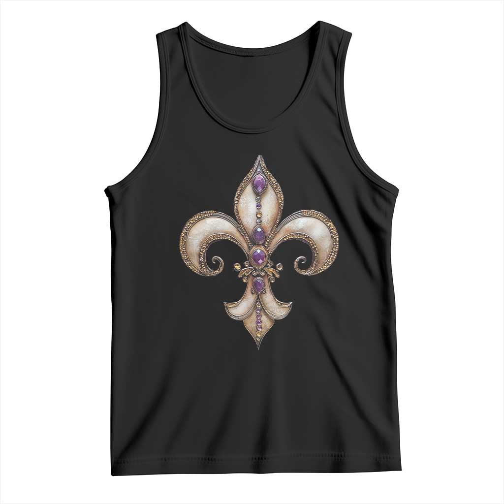 Aesthetic Fleur De Lis Tank Top TS09 Black Print Your Wear