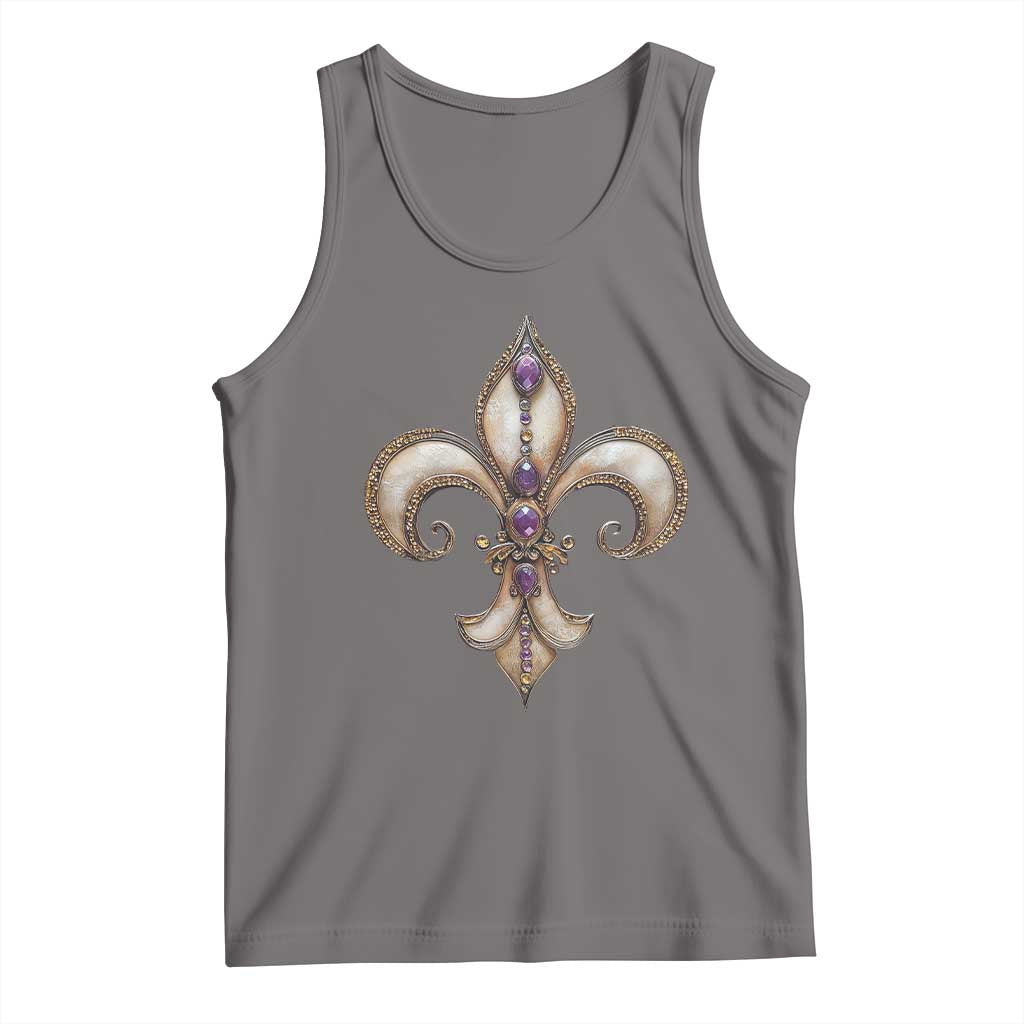 Aesthetic Fleur De Lis Tank Top TS09 Deep Heather Print Your Wear