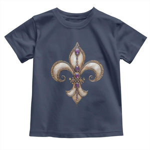 Aesthetic Fleur De Lis Toddler T Shirt TS09 Navy Print Your Wear