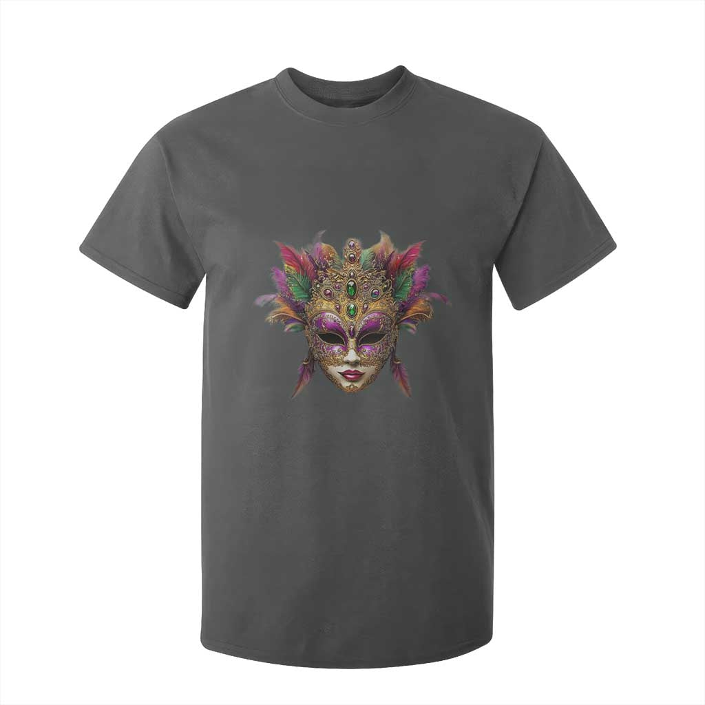 Jeweled Mask Louisiana Mardi Gras T Shirt For Kid TS09 Dark Heather Print Your Wear