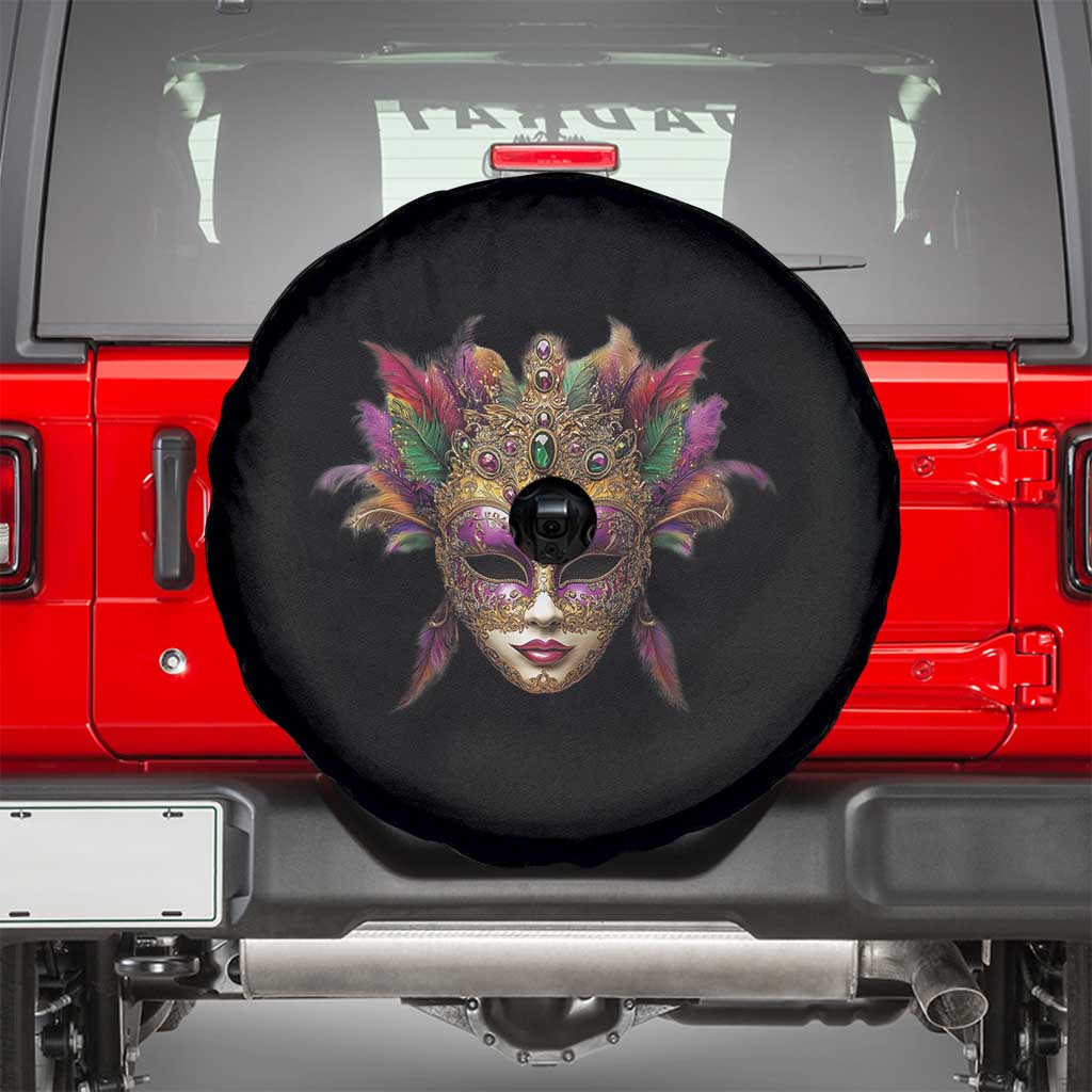 Jeweled Mask Louisiana Mardi Gras Spare Tire Cover TS09 Black Print Your Wear