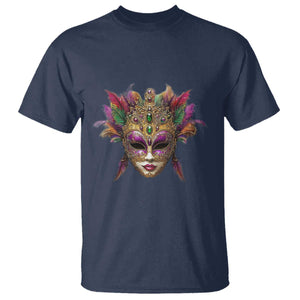Jeweled Mask Louisiana Mardi Gras T Shirt TS09 Navy Print Your Wear