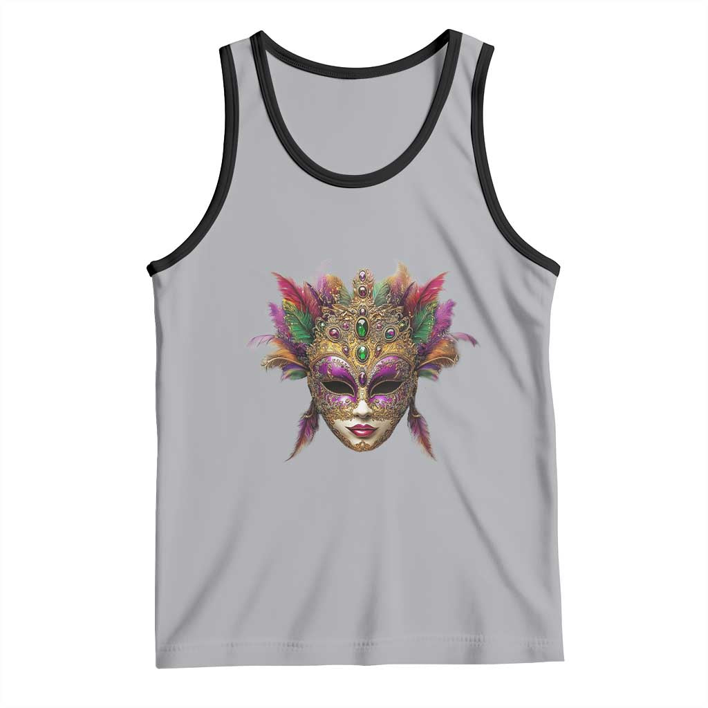 Jeweled Mask Louisiana Mardi Gras Tank Top TS09 Athletic Heather Black Print Your Wear