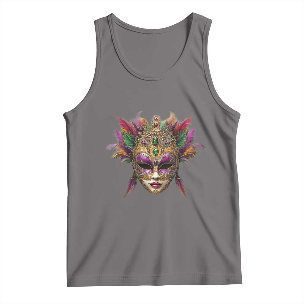 Jeweled Mask Louisiana Mardi Gras Tank Top TS09 Deep Heather Print Your Wear