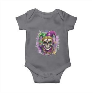 Skeleton Jester Louisiana Mardi Gras Baby Onesie TS09 Charcoal Print Your Wear